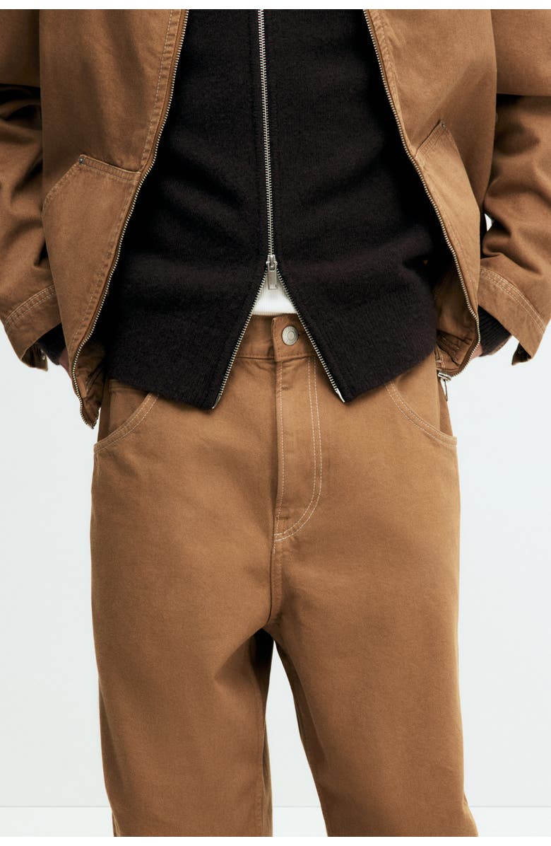 H&M Baggy Jeans, Alternate, color, Dark Beige