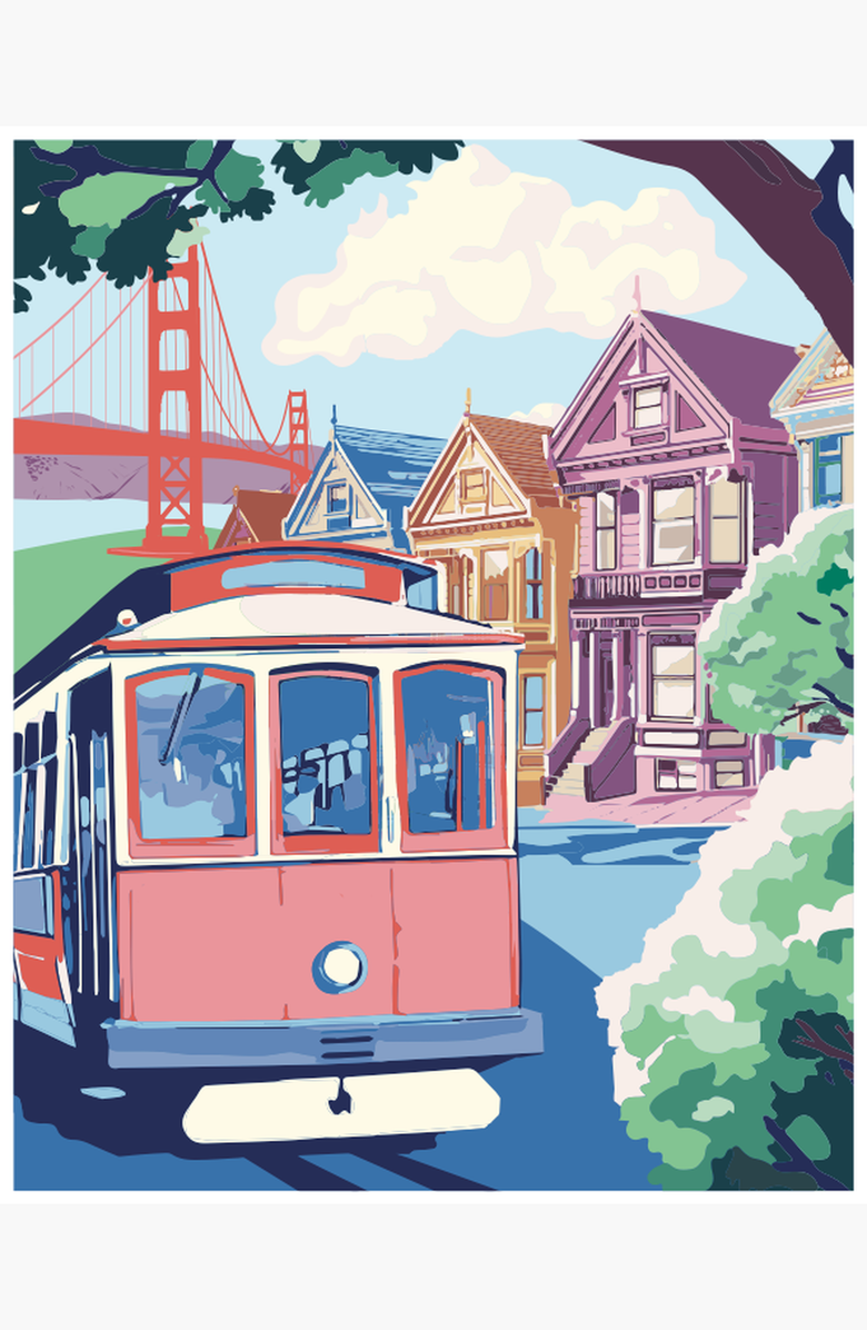 Pink Picasso Kits San Francisco Paint by Numbers Kit, Alternate, color, Multicolor