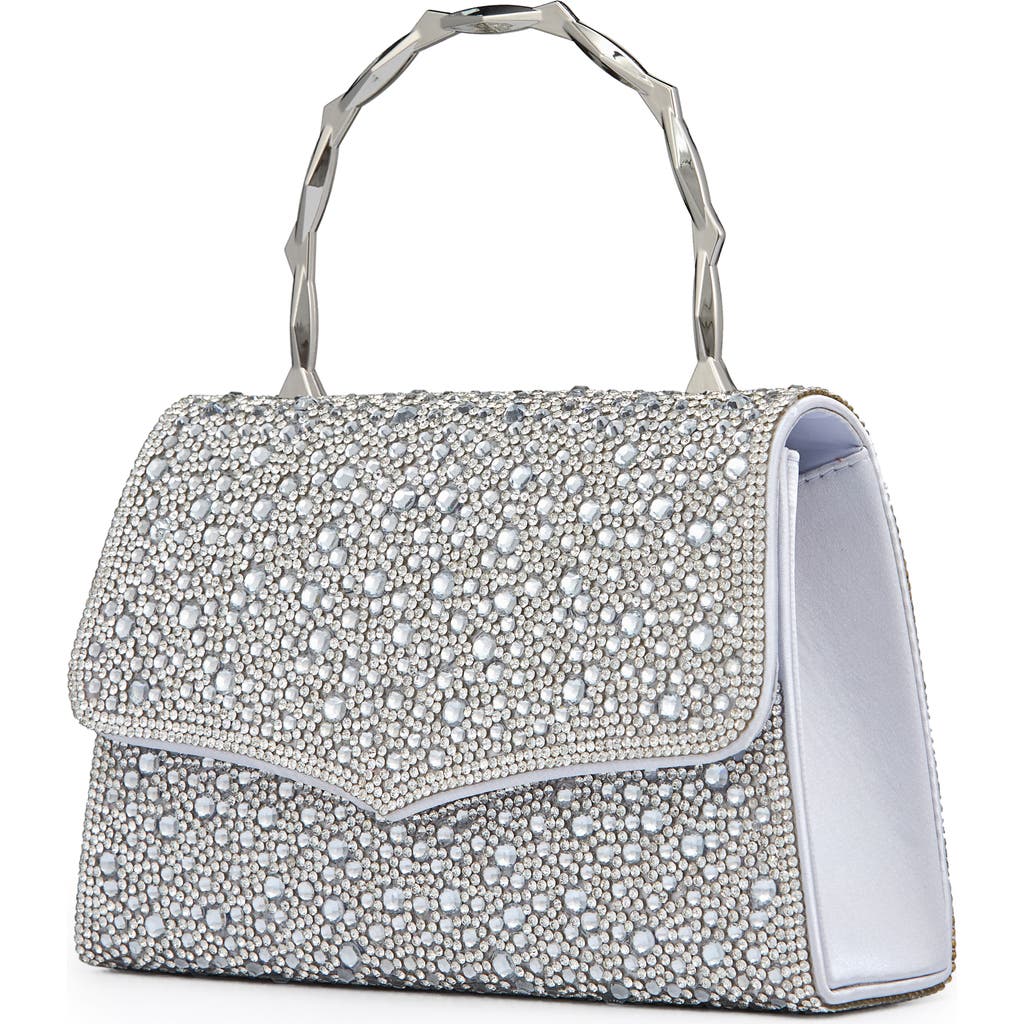 Lady Couture Chic Evening Handbag With Handle In Silver