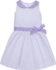 Hope & Henry Girls' Organic Seersucker Peter Pan Collar Dress, Toddler
