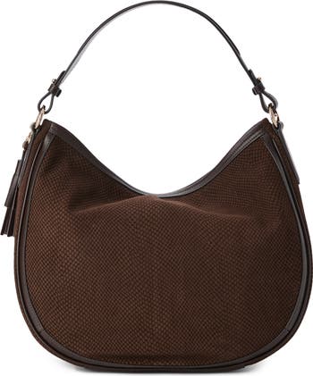 Kathleen Snakeskin Embossed Leather Shoulder Bag