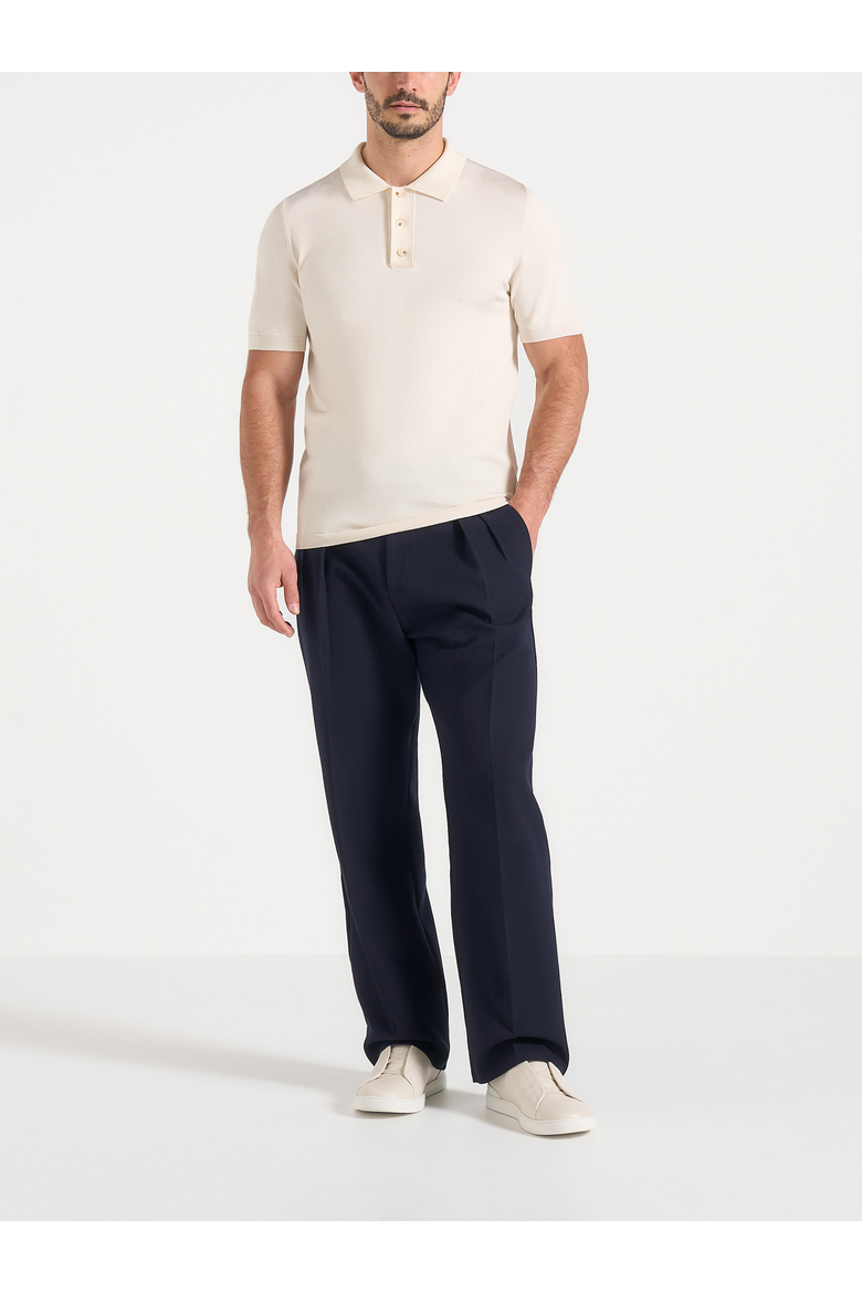 Pierre Relaxed Fit Pleated Tailored Trousers, Alternate, color, Navy