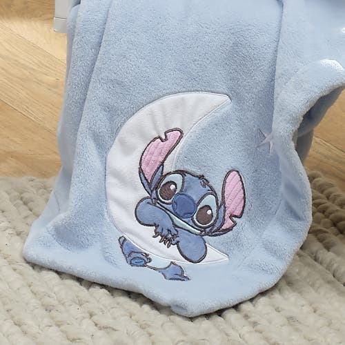 Bedtime Originals Disney Stitch Soft Fleece Appliqued Baby Blanket In Blue