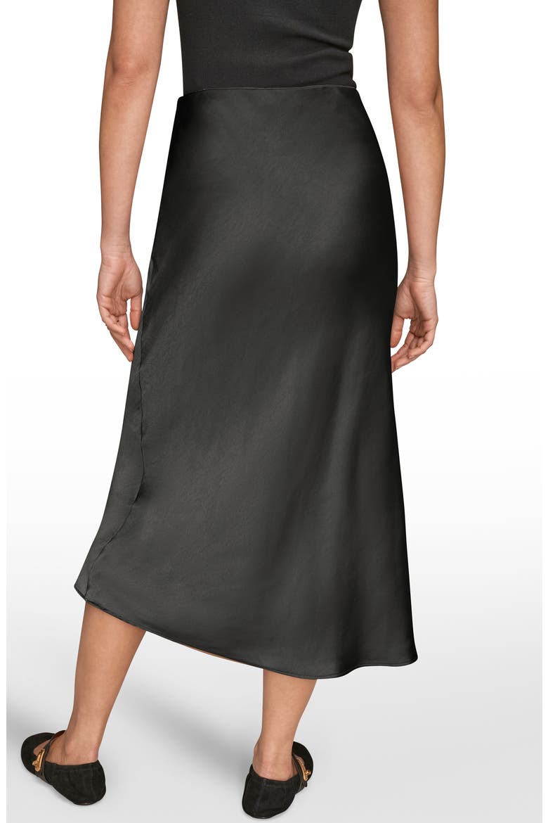 Satin Midi Skirt, Alternate, color, BLACK