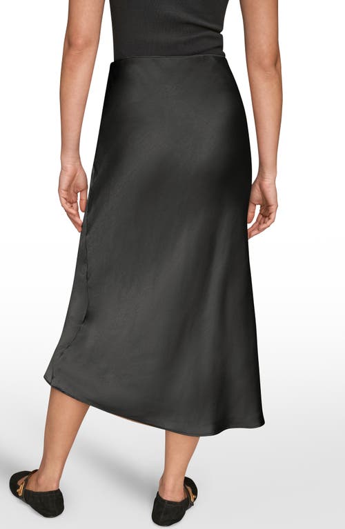 Donna Karan New York Satin Midi Skirt In Black