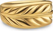 David Yurman Chevron Three Sided Signet Ring, 18K Gold, 12.5mm