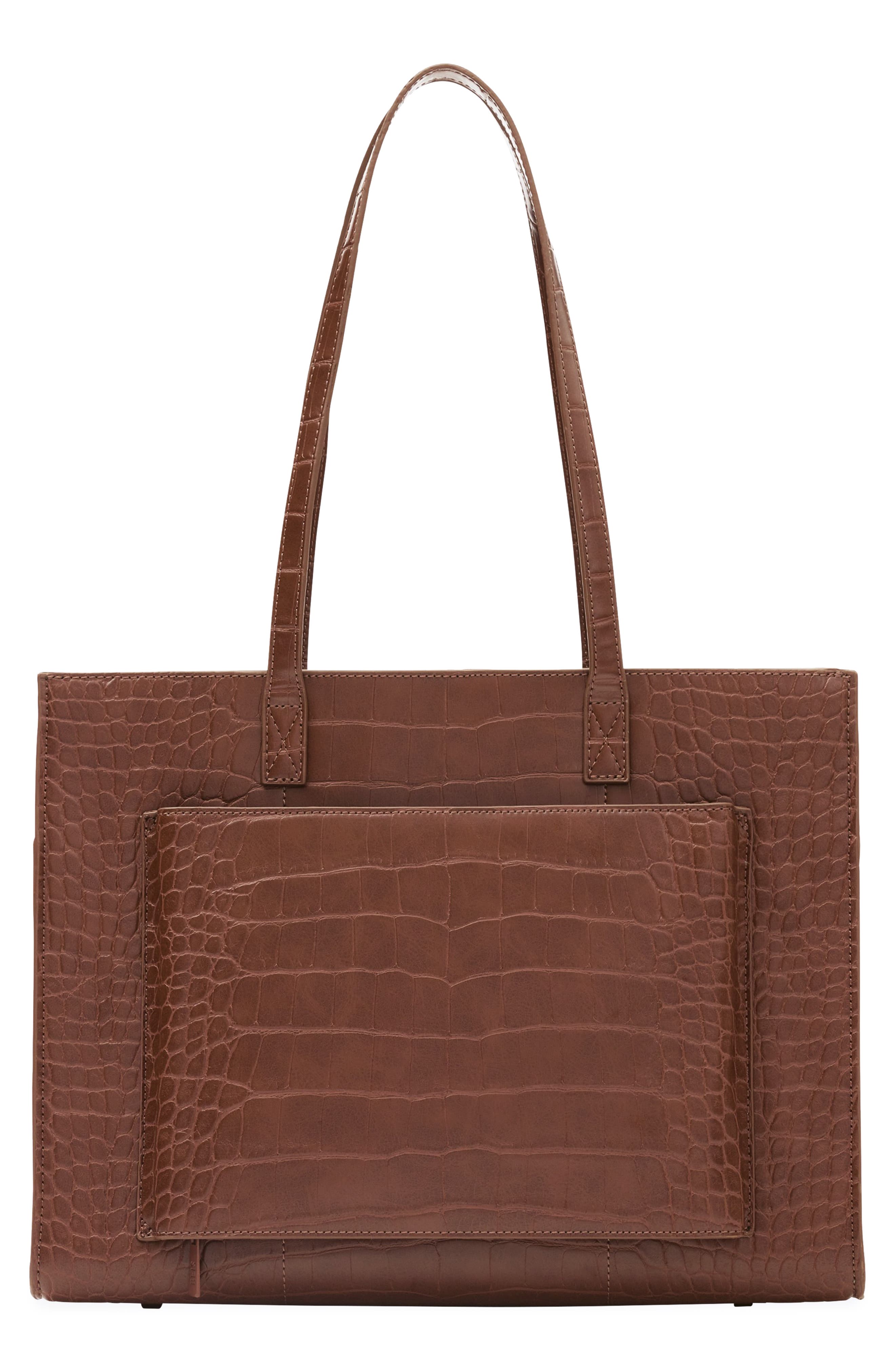 Béis Croc Embossed Work Tote, Alternate, color, 