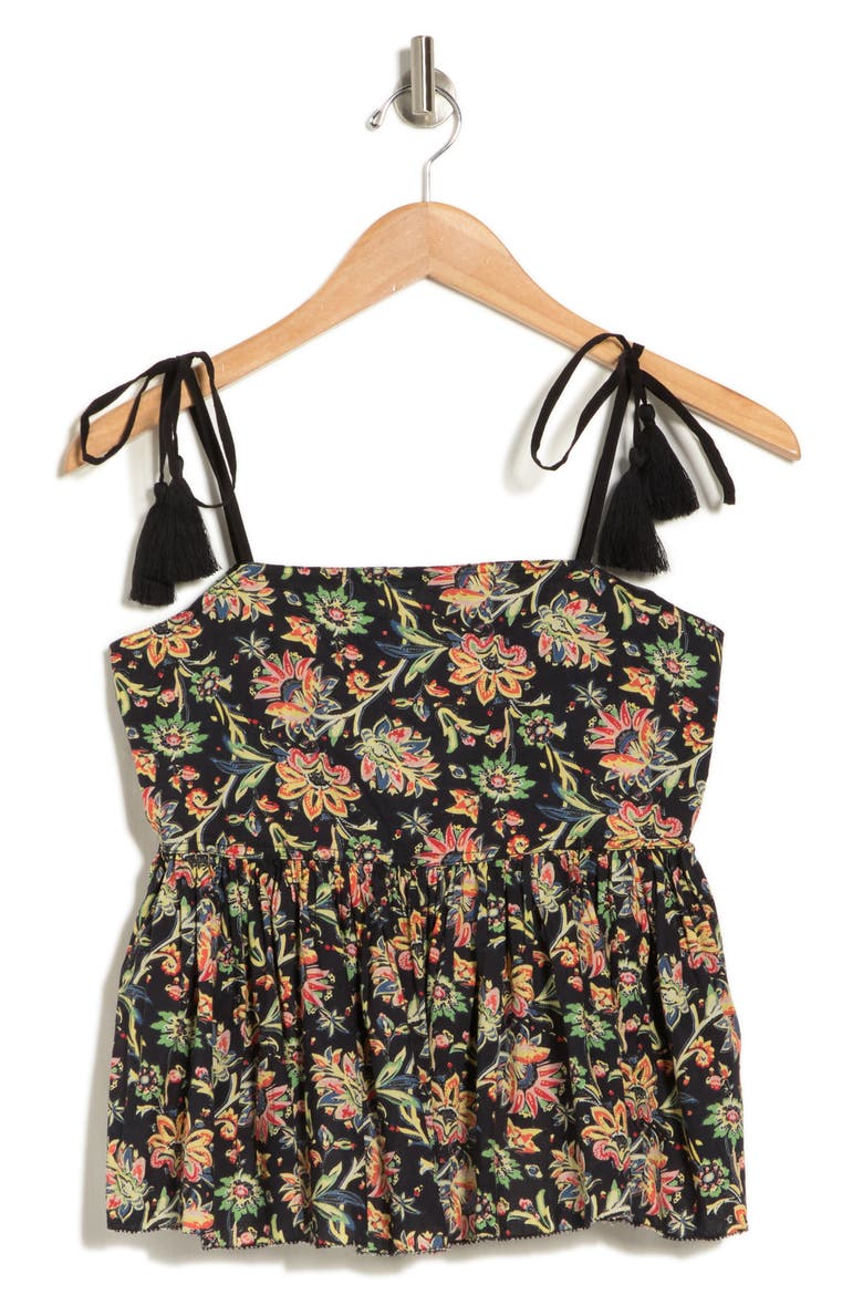 The Dainty Floral Sleeveless Top, Alternate, color, BLACK PRINT
