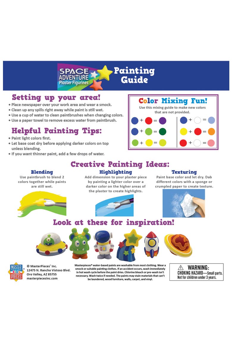 Space Adventure Plaster Paint Set, Alternate, color, Multicolor