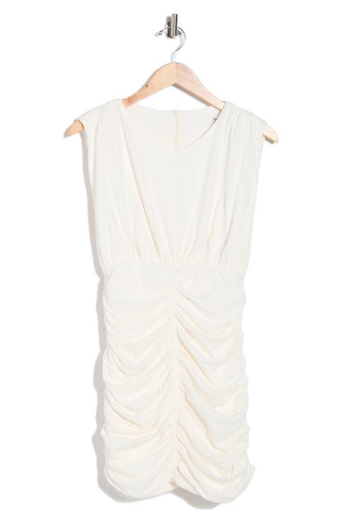 Padded Shoulders Shirred Minidress