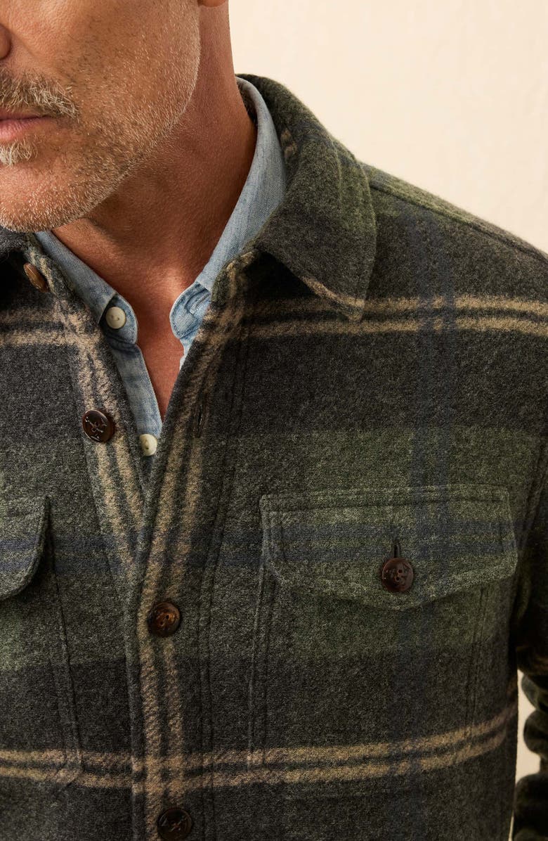 Faherty Range Fleece Lined Shirt Jacket, Alternate, color, Forest Point Plaid