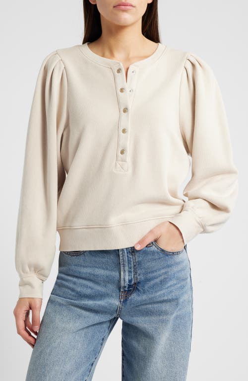 Rails Mariana Cotton French Terry Henley Sweatshirt In Sand