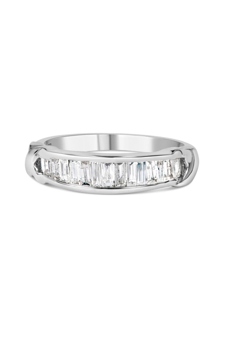 .925 Sterling Silver 1/2 Ctw Baguette Cut Diamond Channel Set X-Station Wedding Ring, Alternate, color, Silver