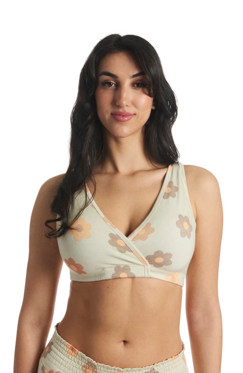 Everly Grey Paisley During & After 3-Piece Maternity/Nursing Sleep Bras, Alternate, color, Daisies