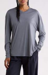TWP Supima Cotton V-Neck Long Sleeve Top