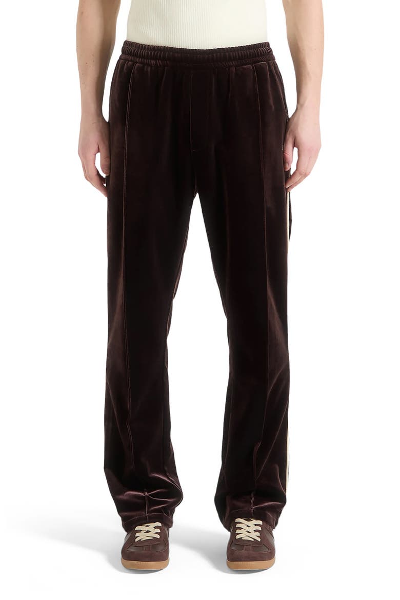 Eiffel Velour Track Pants, Main, color, Brown