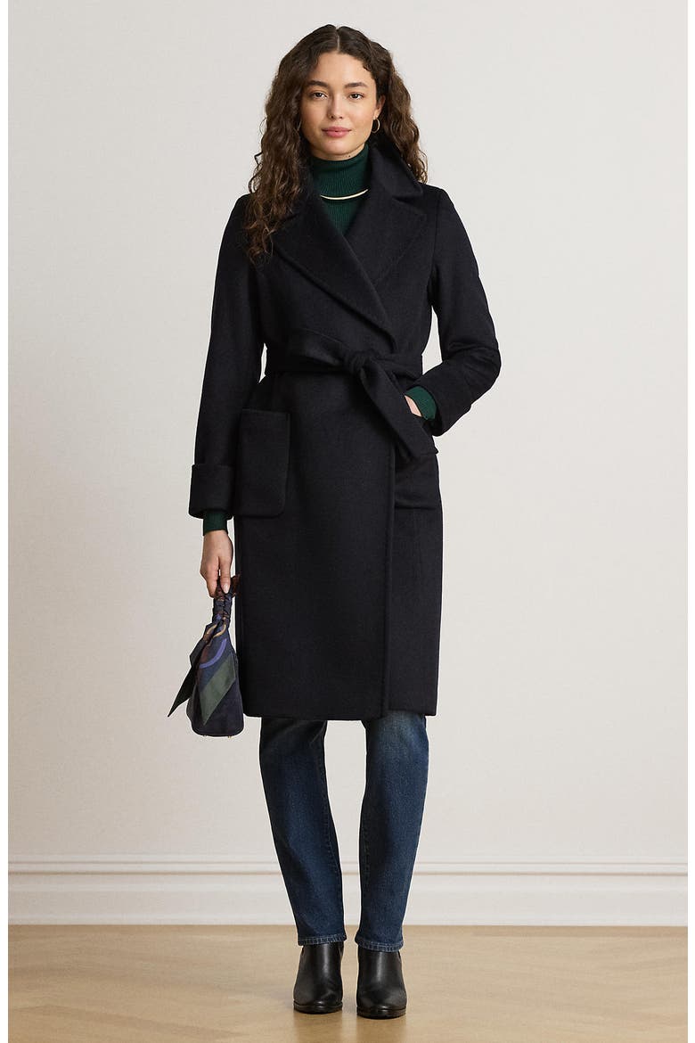 Wool Blend Wrap Coat, Alternate, color, REGAL NAVY