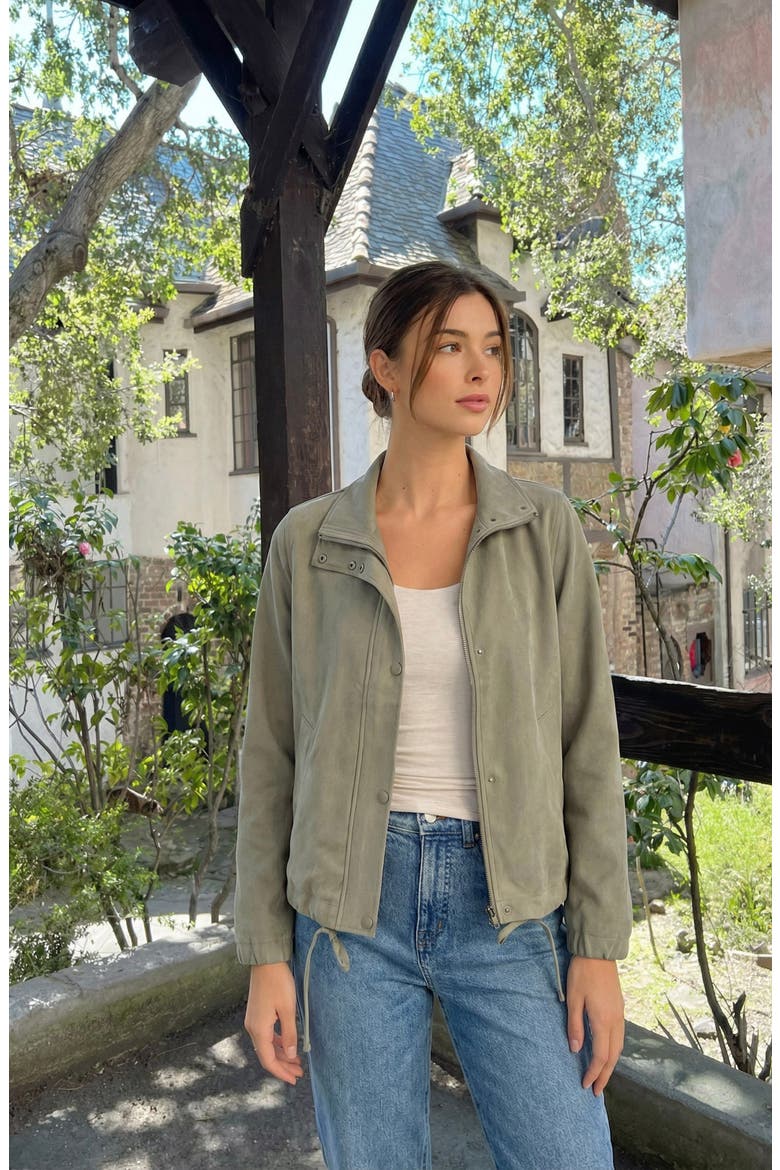 Cropped Utility Drawstring Jacket, Alternate, color, Olive Green