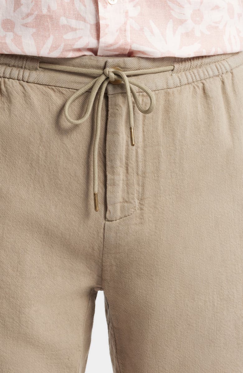 Rails Archer Flat Front Cotton & Linen Shorts, Alternate, color, Barley