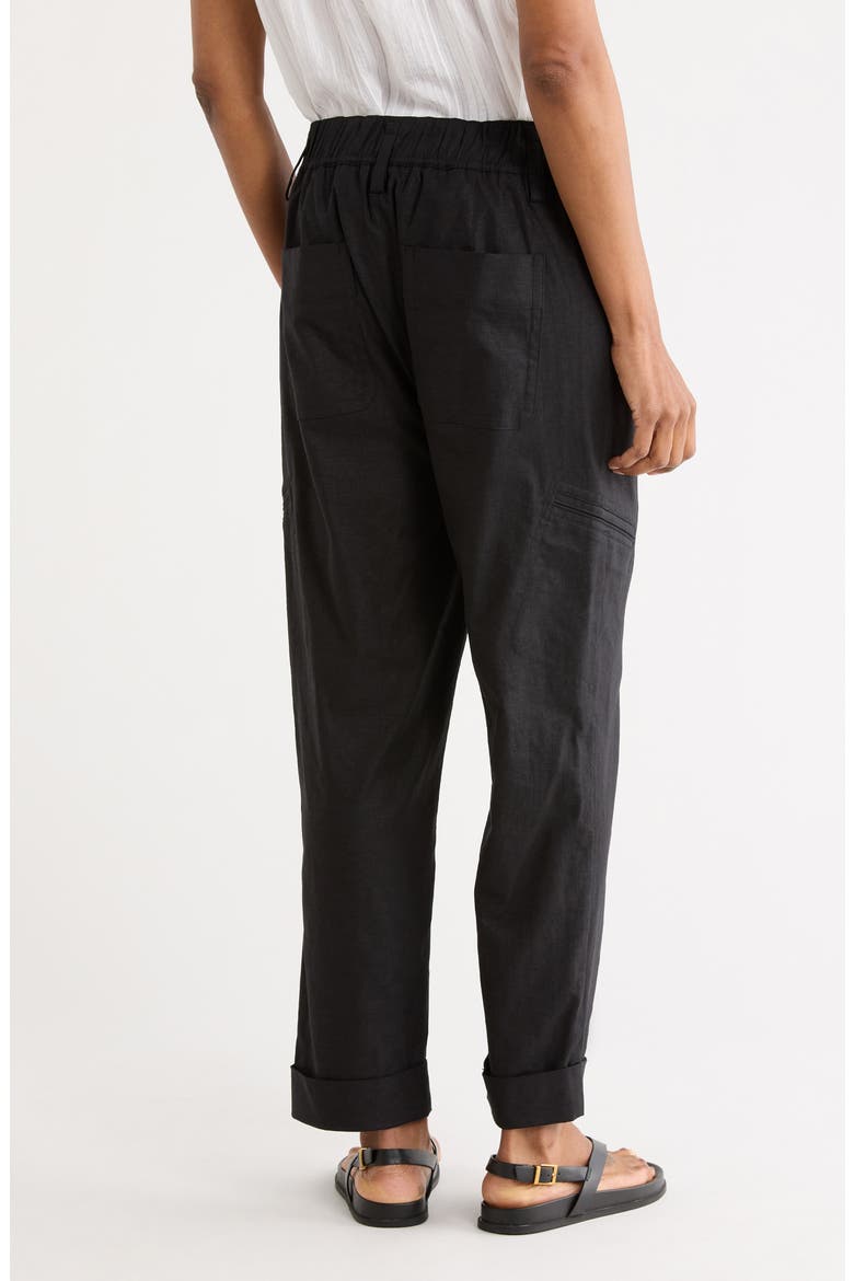 Linen Blend Utility Pants, Alternate, color, SOFT BLACK