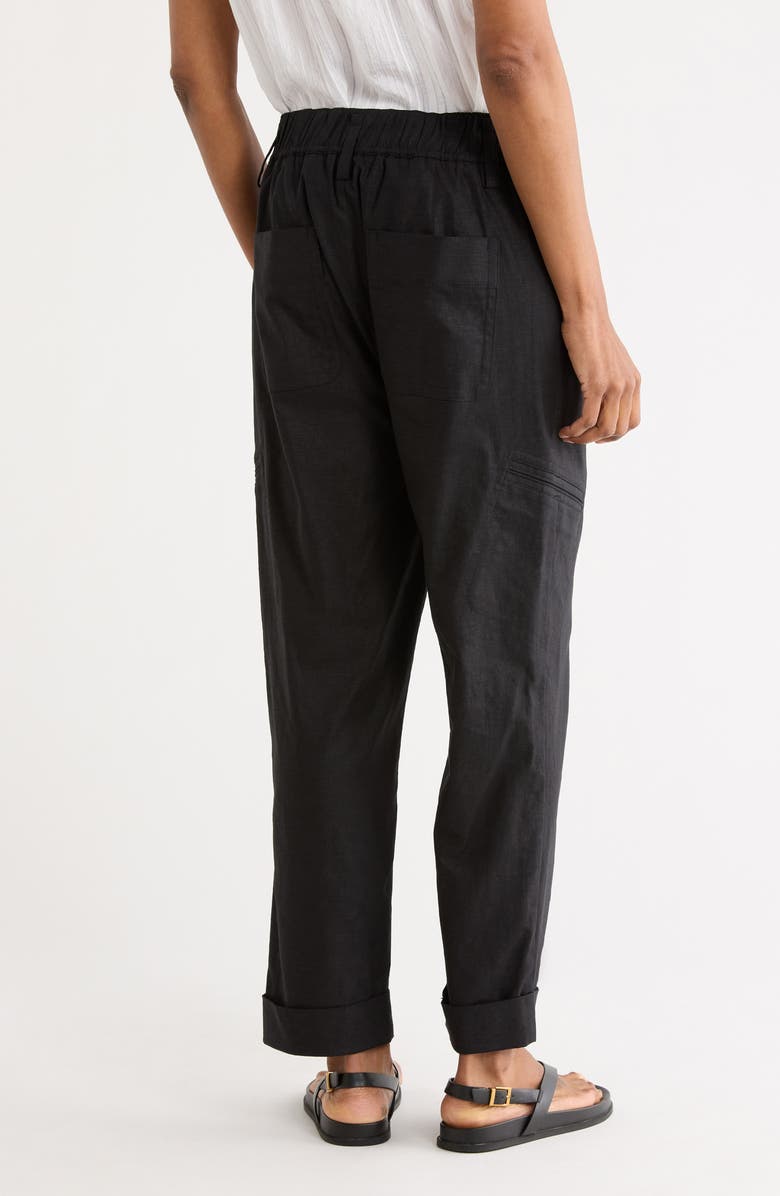 Vince Linen Blend Utility Pants, Alternate, color, Soft Black