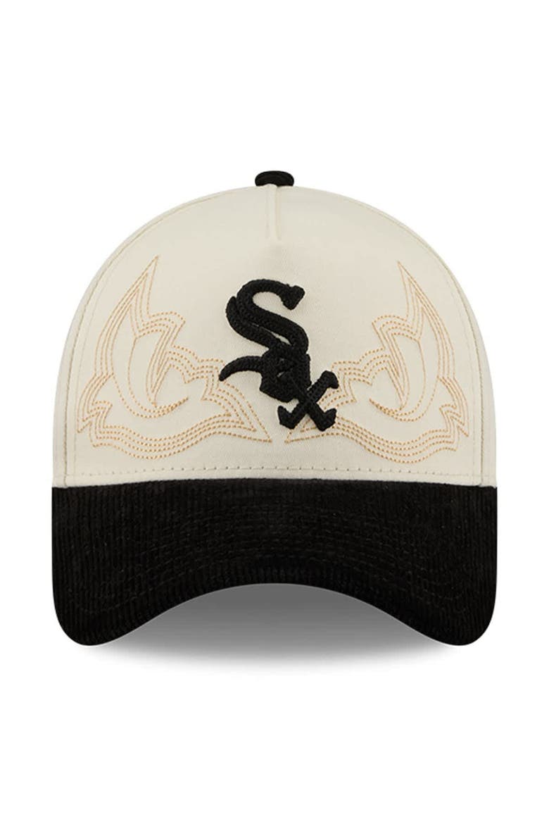 Men's New Era Stone Chicago White Sox Western Stitch 9FORTY A-Frame Adjustable Hat, Alternate, color, Stone