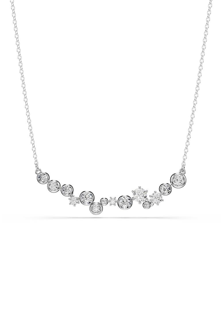 Constella Crystal Frontal Necklace, Main, color, RHODIUM/ CRYSTAL