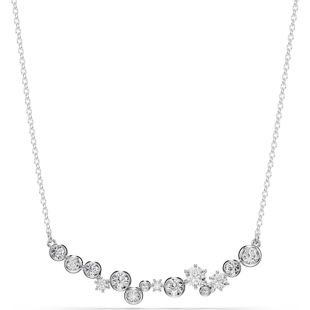 Swarovski Constella Crystal Frontal Necklace In Silver