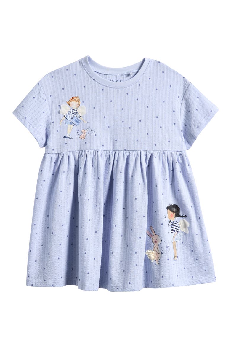 Kids' Fairy Print Bib Jersey Dress, Main, color, BLUE