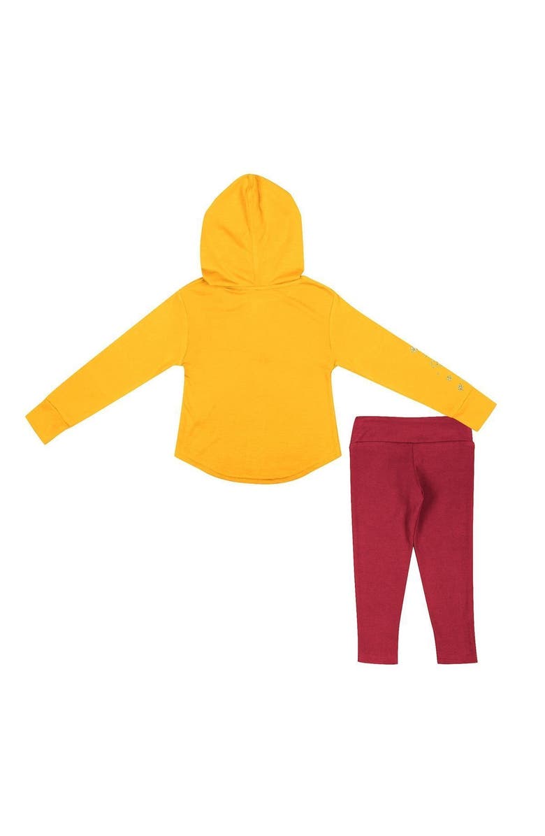 COLOSSEUM Girls Toddler Colosseum Gold/Cardinal USC Trojans Most Delightful Way Long Sleeve Hoodie T-Shirt & Leggings Set, Alternate, color,