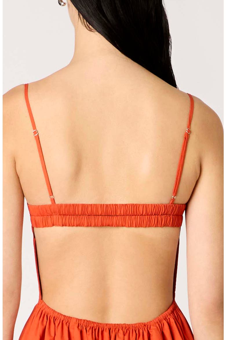Destene Back Cutout Fit & Flare Maxi Dress, Alternate, color, RUST