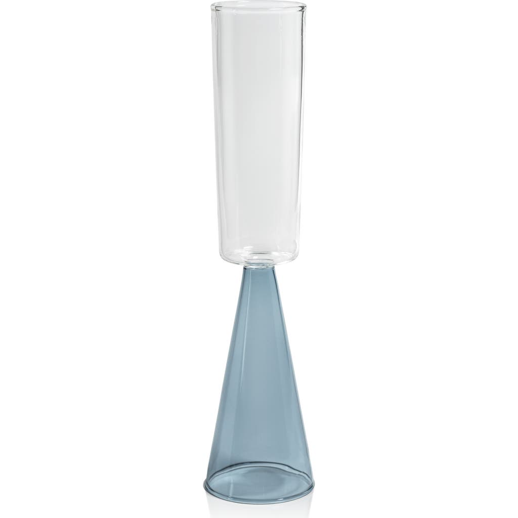 Zodax Viterbo Set Of 4 Champagne Flutes In Blue