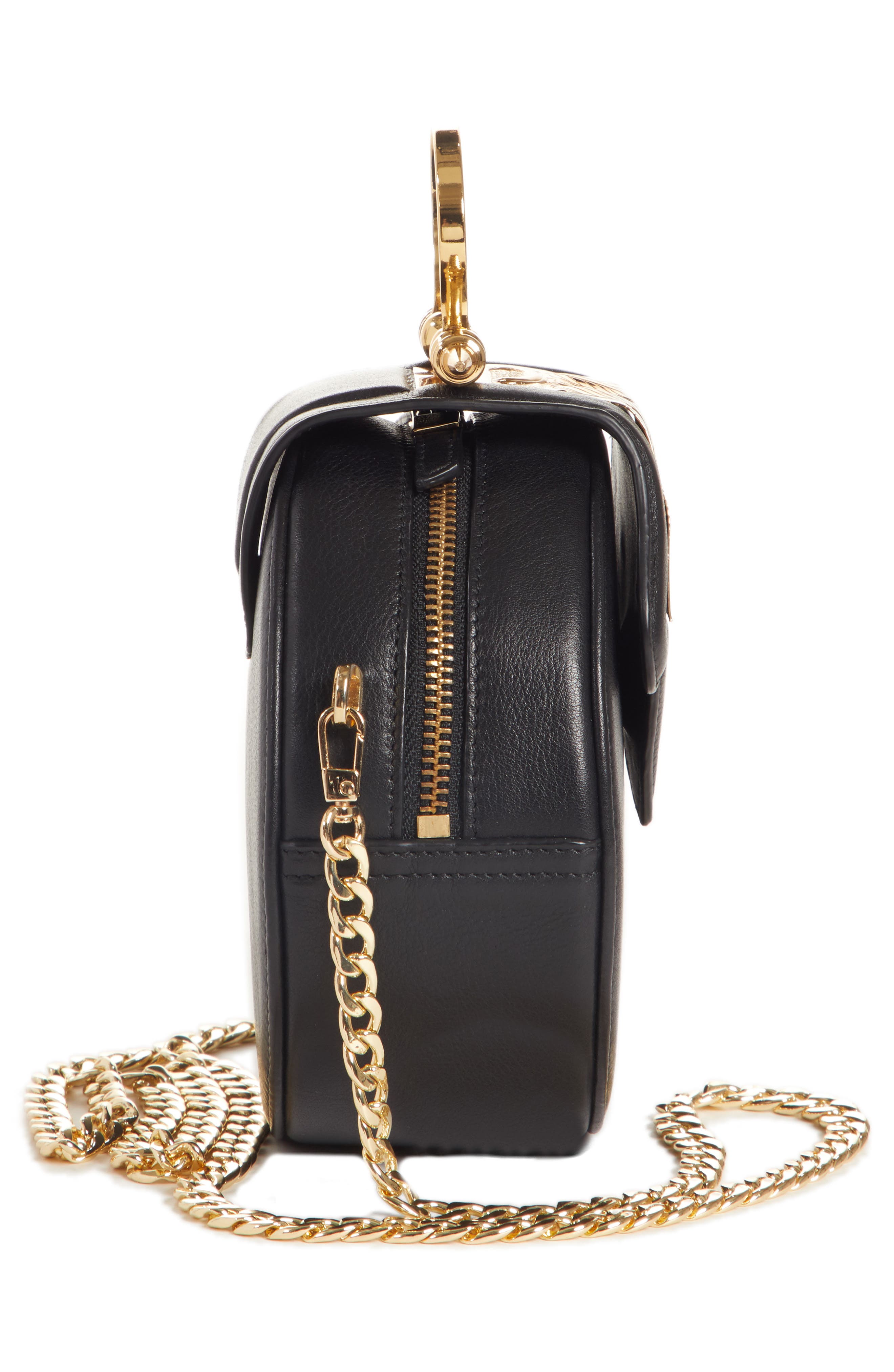 Mini Dome Crossbody Clutch (Nordstrom Exclusive), Alternate, color, BLACK X GOLD