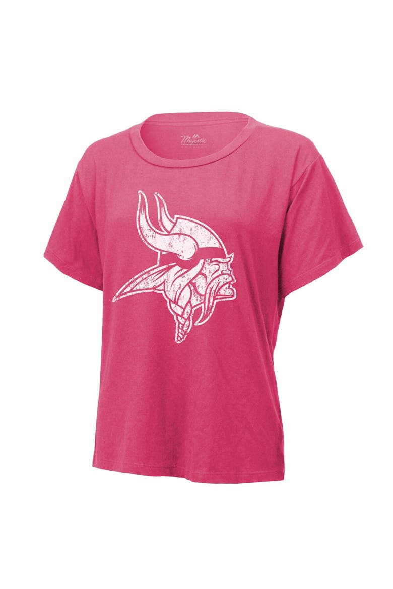 Women's Majestic Threads Justin Jefferson Pink Minnesota Vikings Name & Number T-Shirt, Alternate, color, Pink
