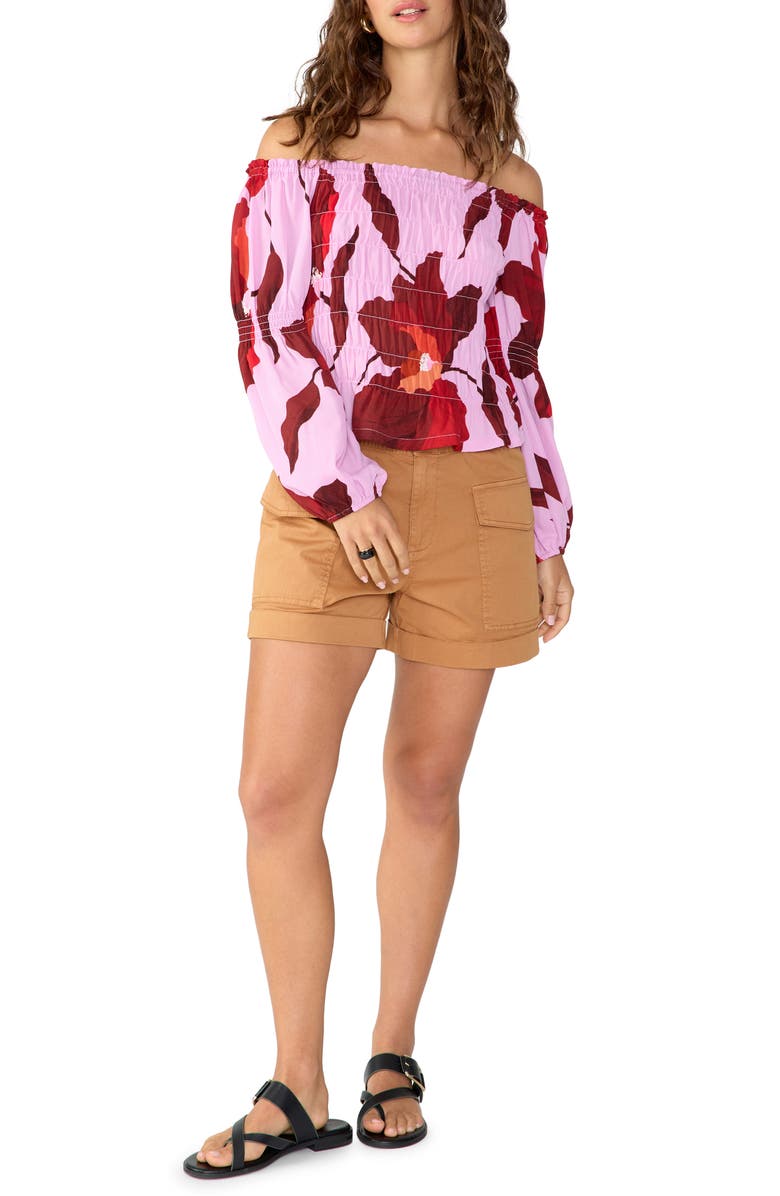 Sanctuary Getaway Smocked Off the Shoulder Top, Alternate, color, 