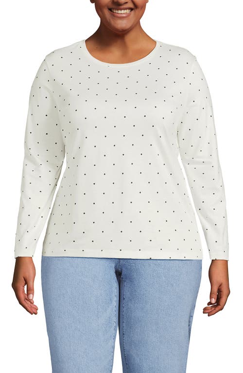 Lands' End Supima Cotton Long Sleeve Crewneck T-shirt In White