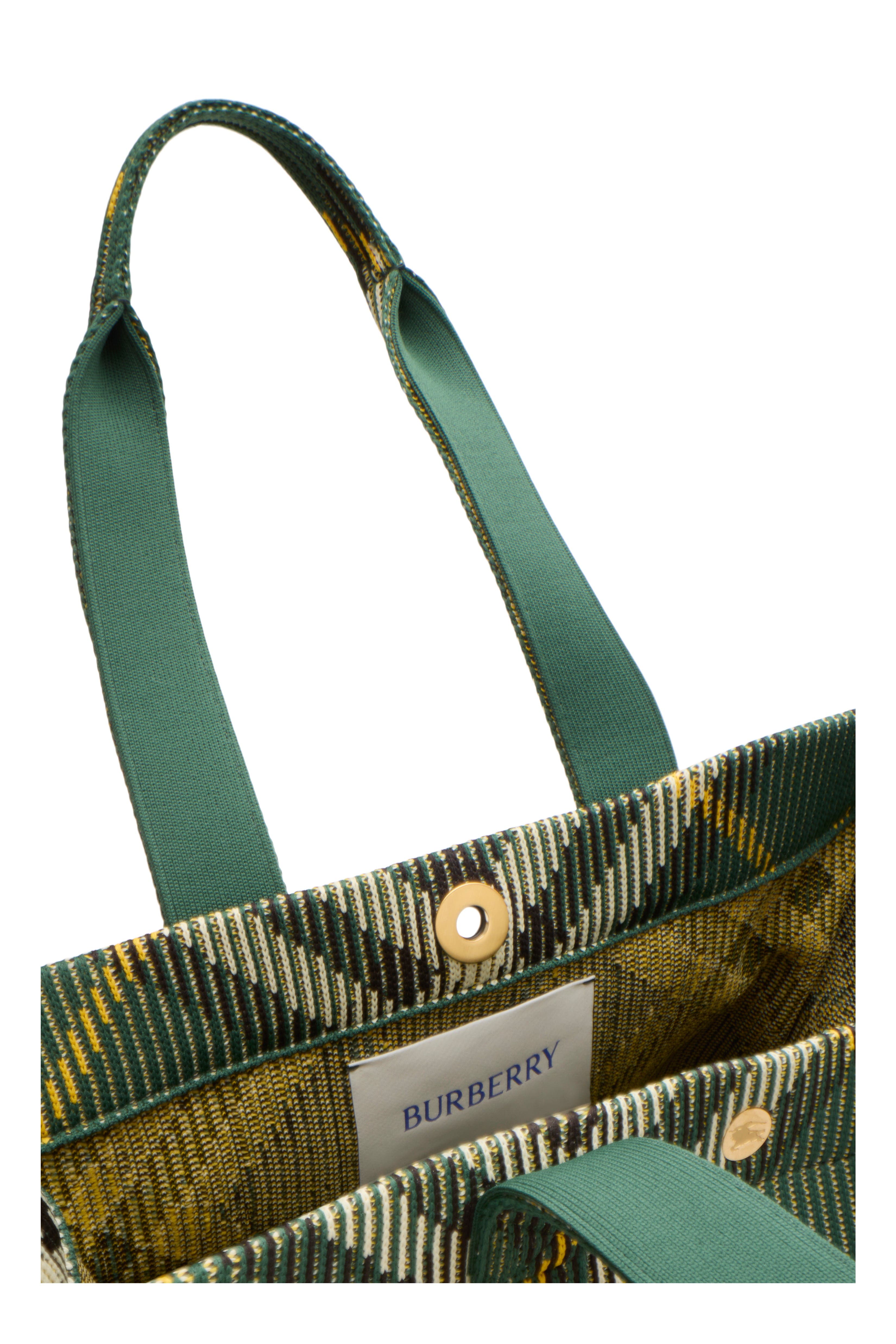 Medium Check Knitted Tote, Alternate, color, Ivy