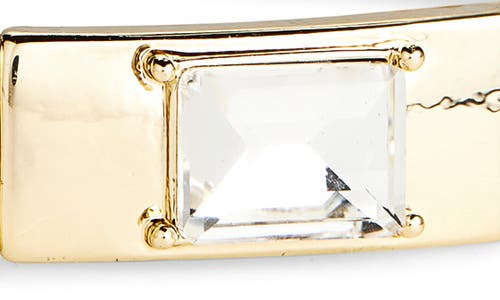 Nordstrom Rack Cubic Zirconia Square Link Stretch Bracelet In Gold