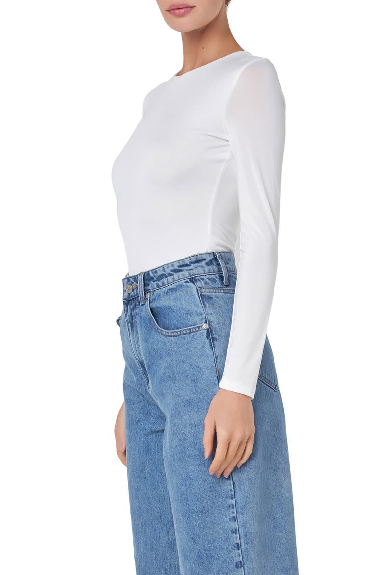 Long Sleeve Bodysuit, Alternate, color, WHITE