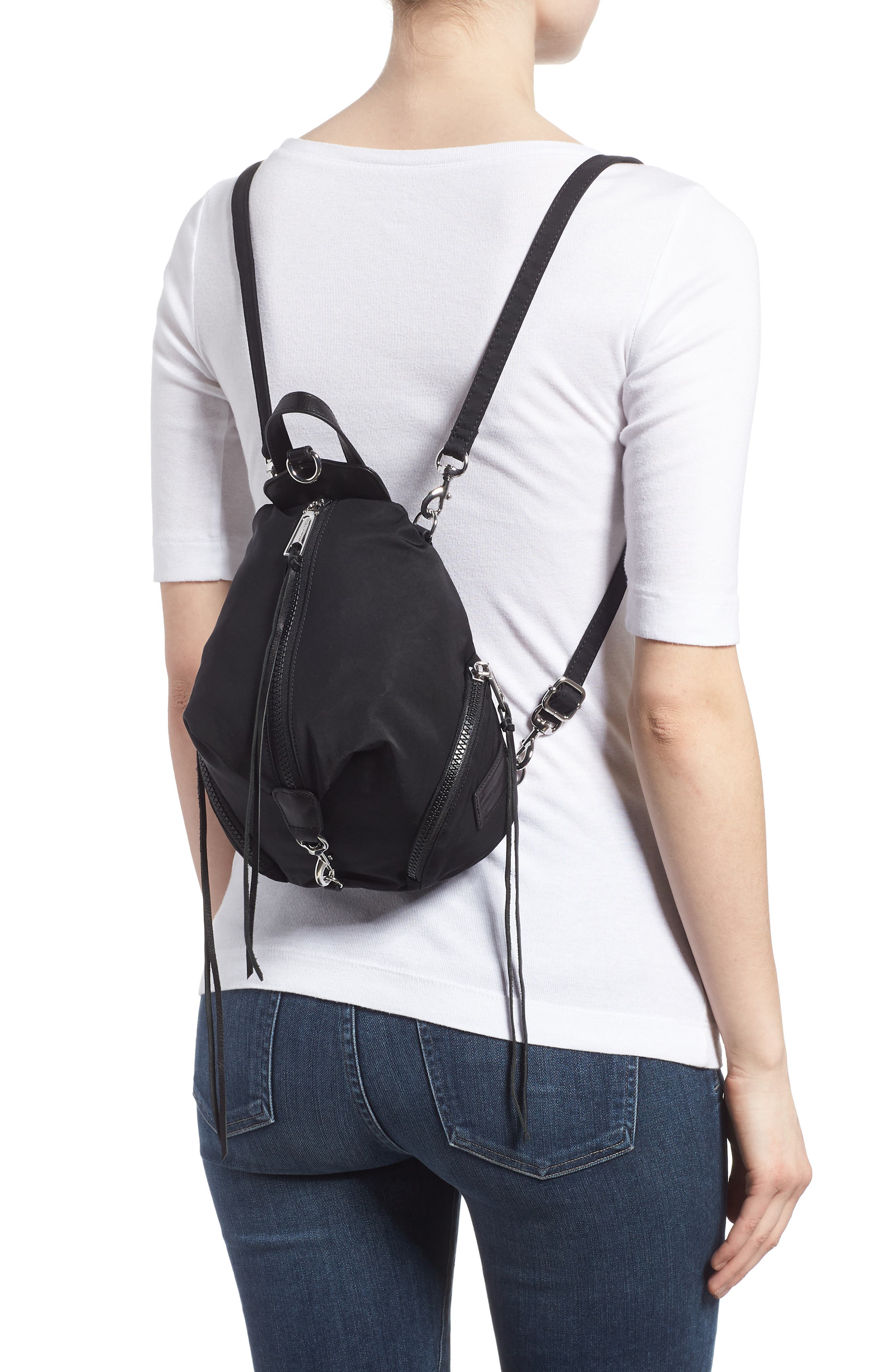 Rebecca Minkoff Mini Julian Nylon Convertible Backpack, Alternate, color, 