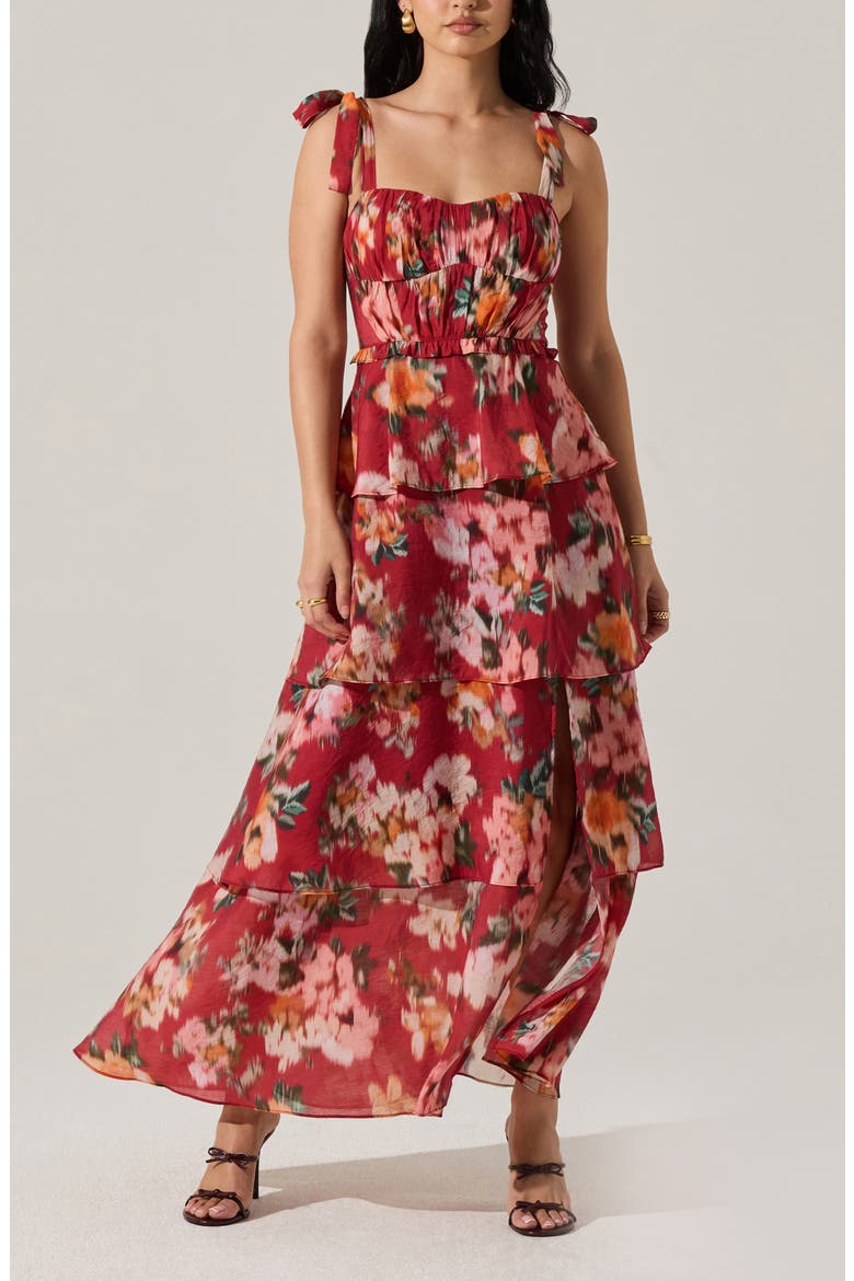 Mellorie Abstract Floral Tiered Maxi Dress, Alternate, color, RED MULTI FLORAL