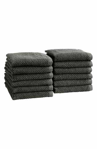 Woven & Weft Textured Cotton 12-Pack Washcloths