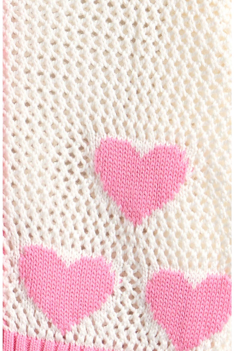 Kids' Heart Cotton Cardigan, Alternate, color, CREAM