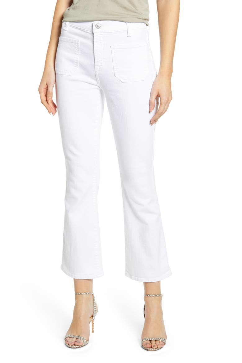 7 For All Mankind® High Waist Slim Kick Jeans, Main, color, WHITE RUNWAY DENIM
