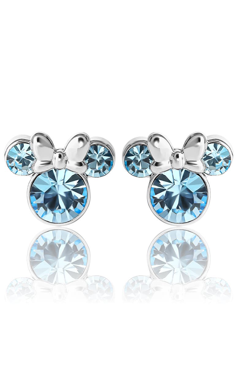 Disney Birthstone Stud Earrings, Main, color, March - Aquamarine Crystal