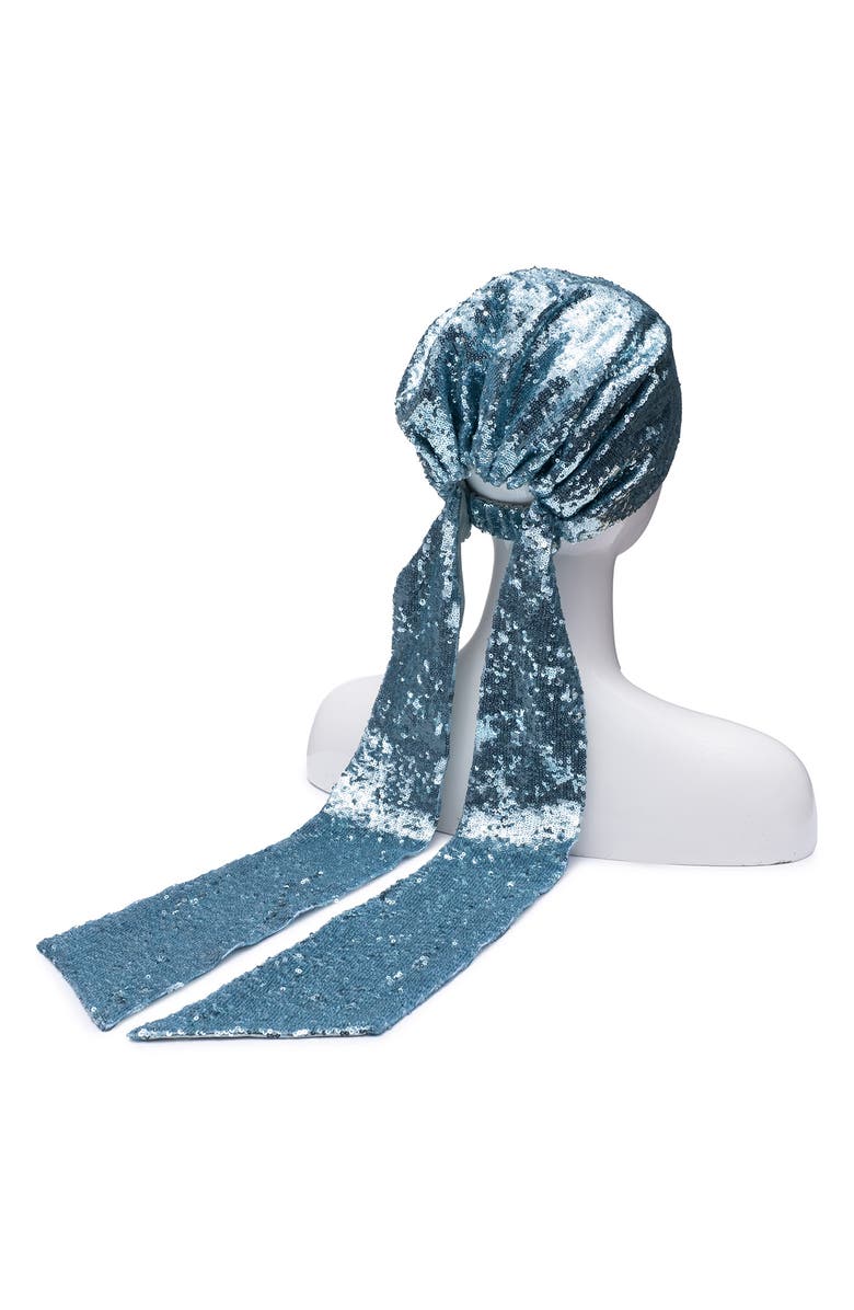 Eugenia Kim Seafoam Sequin Headscarf, Alternate, color, Seafoam