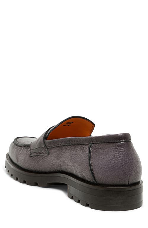 Santoni Rock Penny Loafer In Gray