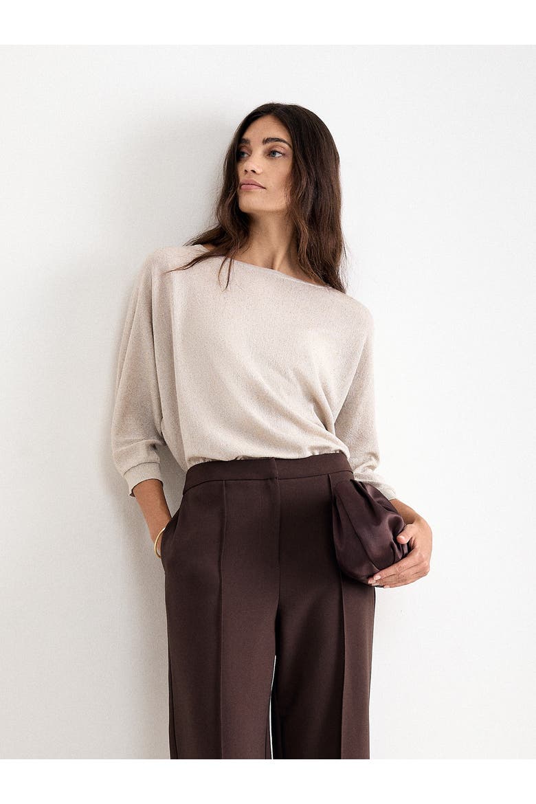 Sequin Cristine Knit Jumper, Main, color, Metallic Gold