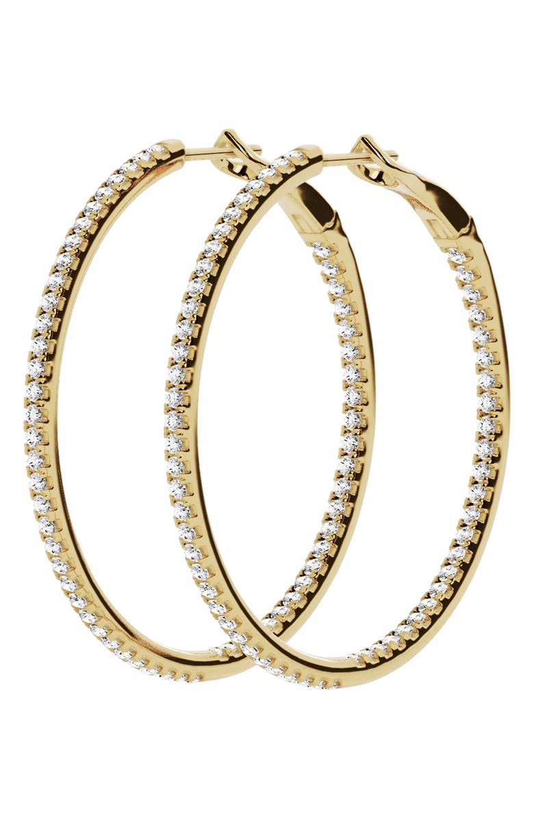 Jennifer Fisher 18K Gold Lab Created Diamond Hoop Earrings - 2.1 ctw, Main, color, 