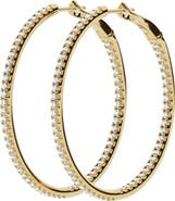 Jennifer Fisher 18K Gold Lab Created Diamond Hoop Earrings - 2.1 ctw